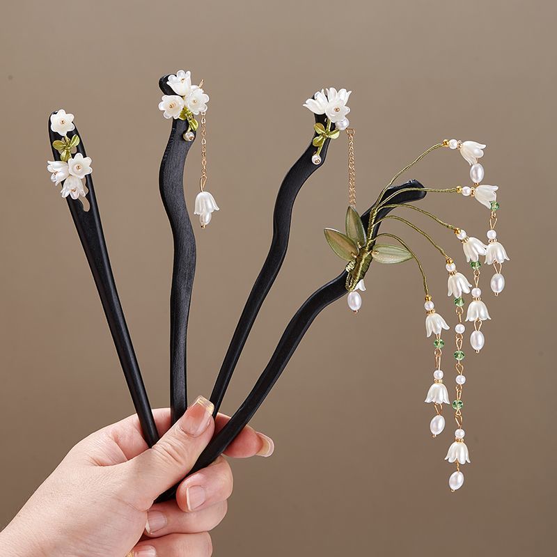 Supply Florist - Holzblumen-Haarnadel im Vintage-Stil mit Convallaria Majalis